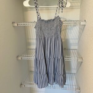 Abercrombie and Fitch Babydoll Striped Smocked Mini Dress